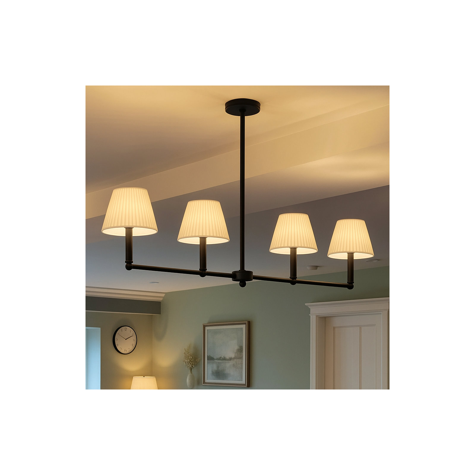 Costa 4-light Linear Chandelier, Matte Black