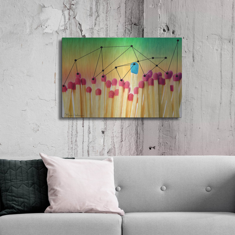 Lark Manor ™ «Matches 2» par Mark Ashkenazi, art mural en métal, H 24 po x l 36 po