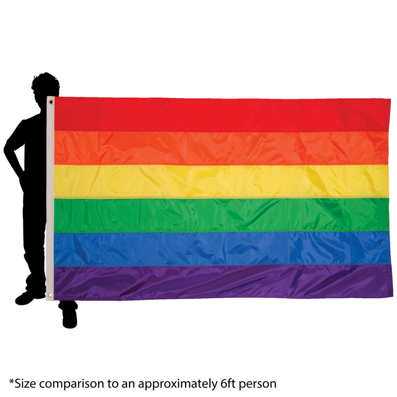 Rainbow Grommet Flag, 60" H x 96" W