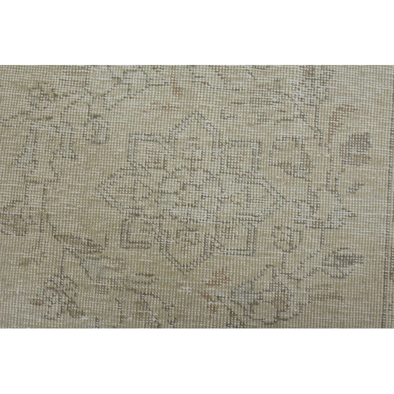 Tapis oriental rétro en laine nouée à la main beige 5 pi 11 po x 9 pi 2 po