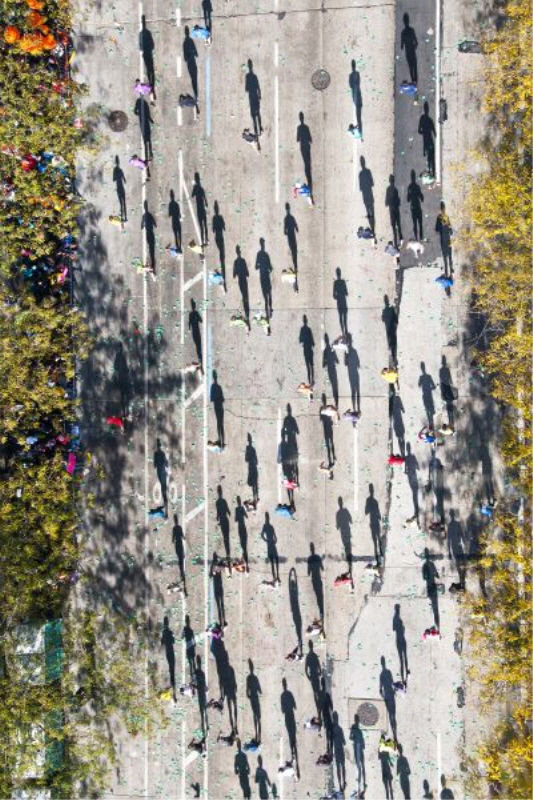 Marathon From Above Print by Richard Silver, Matte, 45" H x 30" W
