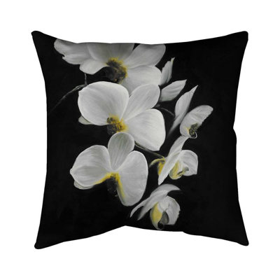 Beautiful orchids - 18"x18" Outdoors Throw pillow - Spun poly - Print on demand