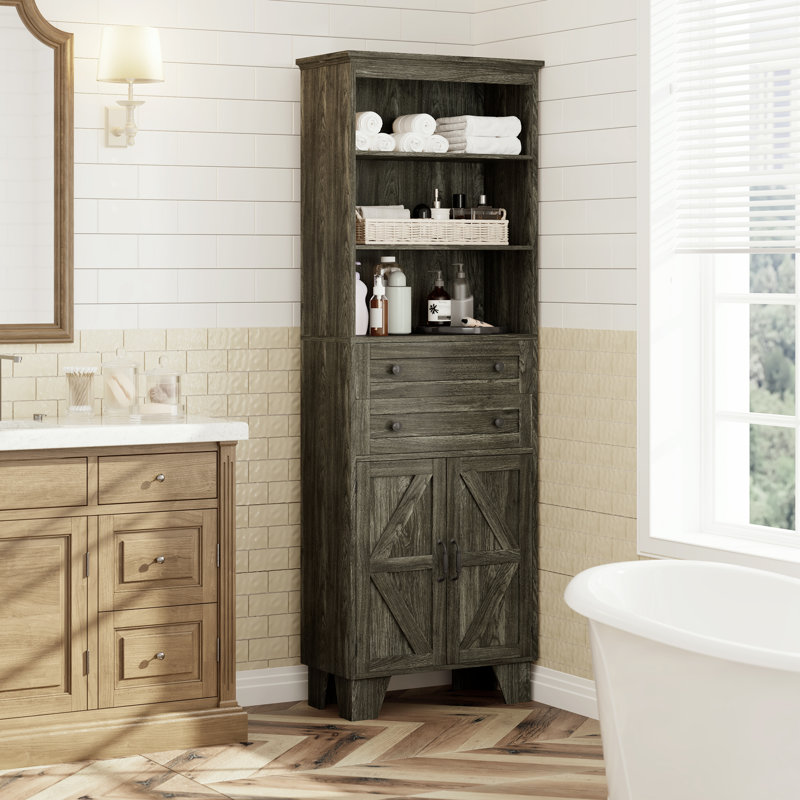 Bathroom Storage Canbinet, Dark Gray