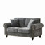 Canapé moderne gris 63 pouces avec accoudoirs arrondis, revêtement en chenille, pattes en bois et garniture cloutée, pieds solides, toucher velours doux 63 2