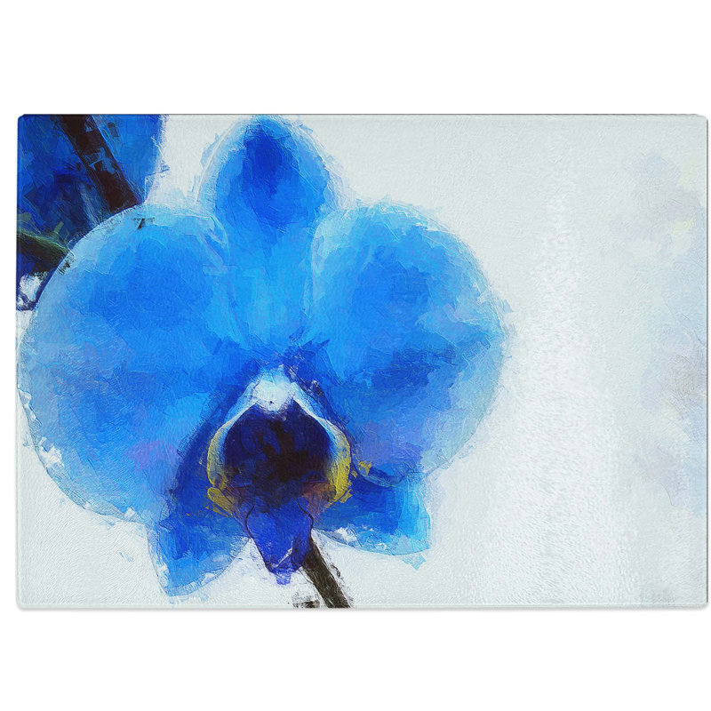 Tempered Glass Orchid Chopping Board, 39 cm W x 28.5 cm L