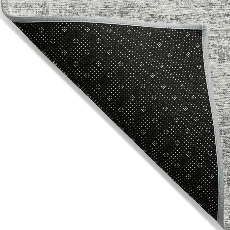Tapis extérieur lavable abstrait gris et gris anthracite 8 pi x 10 pi