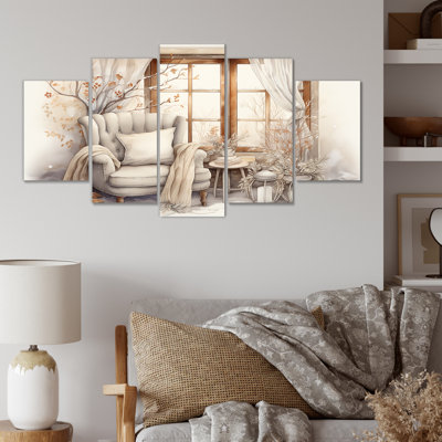 Cozy Winter Cottage Retreat III - Farm Windows, art mural multi-toile