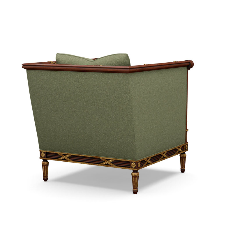 The Regent's Visit  Accent Chair, Green Polyester