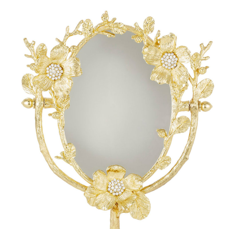 Botanica Novelty Metal Mirror, Silver