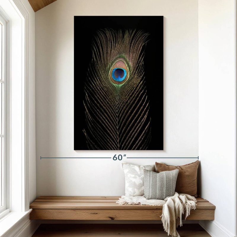 Brampt Posh Peacock Feather, 51" H x 34" W