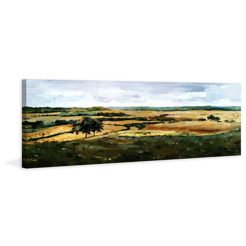 Hill Top View by Parvez Taj - Wrapped Canvas Painting, 38cm H x 114cm W x 3.81cm D