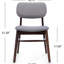 Chaises de salle à manger rembourrées de style Mid-Century 2 pièces, noyer + gris anthracite, pieds évasés, assemblage facile, convient aux chaises multi-espaces et à la construction, look rétro, siège confortable-1397591094