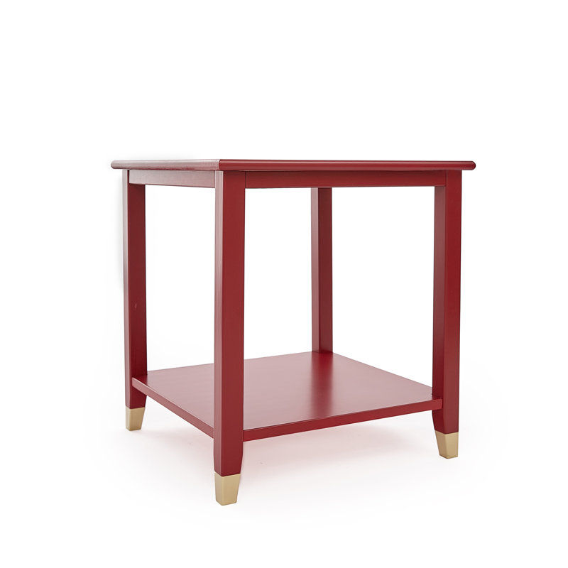 Table de bout avec rangement Hoppert, Rouge