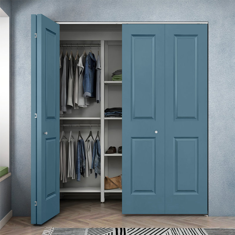 Dignity Blue Painted MDF Composite Bi-Fold Double Closet Door