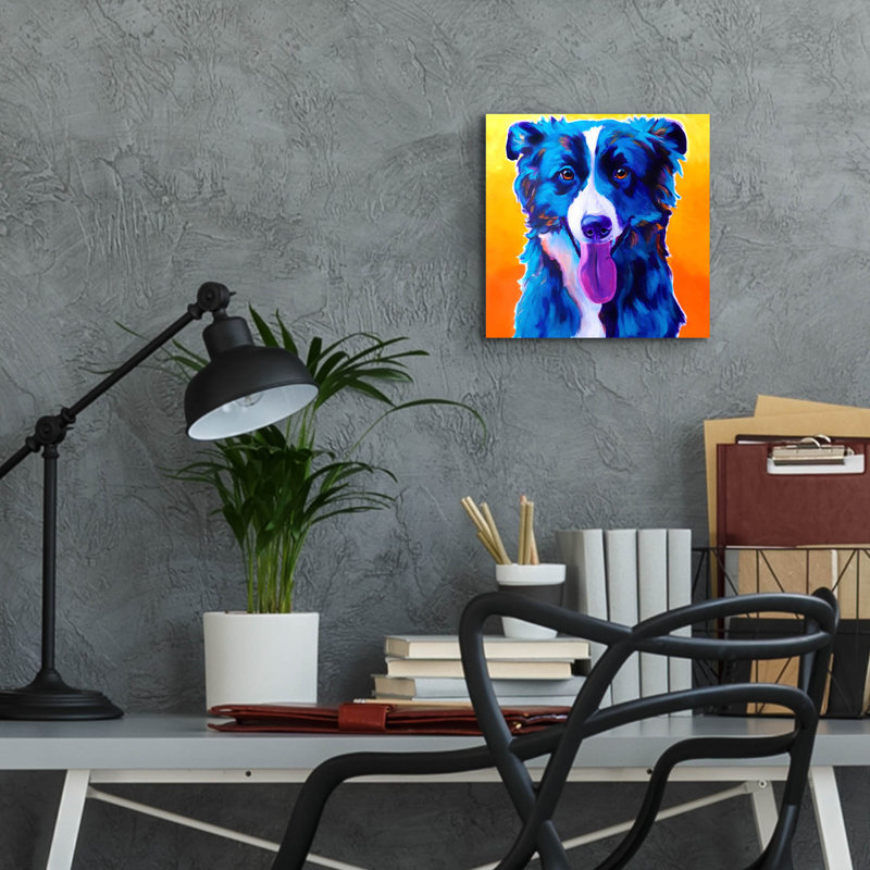 "Border collie - jinx" par Dawg Painter, H 12 po x l 12 po
