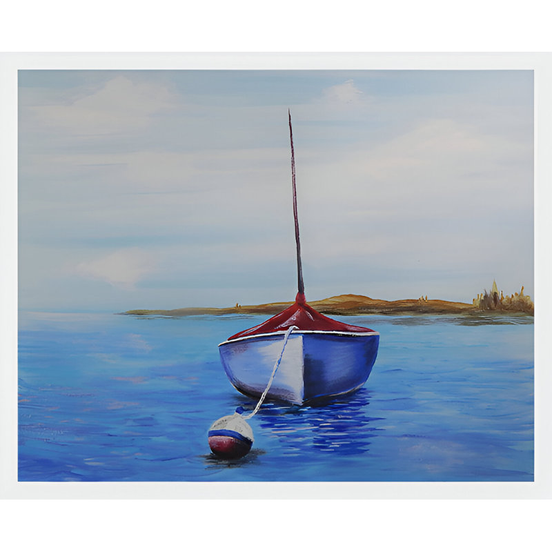 Impression «Voilier», H 24 po x l 32 po, Pas de tapis, Toile tendue