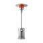 Chauffe-terrasse au propane 50000 BTU haut martelé avec table ronde d'extérieur argent