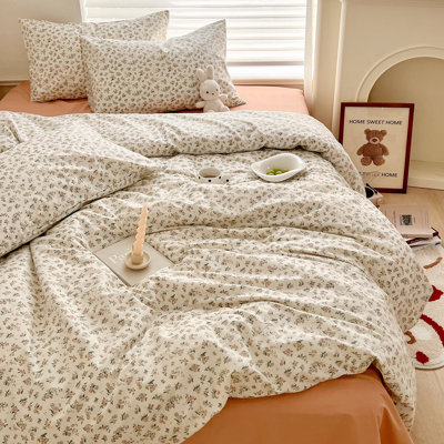Cotton Floral Print Duvet Cover Set