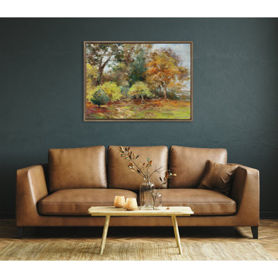 Forest Walking as the Leaves Fall by Nel Whatmore Framed Canvas Wall Art Print