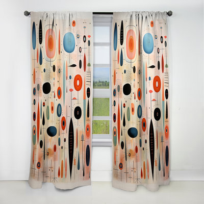 Dykstra - Midcentury Abstract Blackout Curtain - 1 Panels