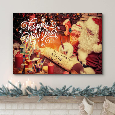 Happy New Year, Père Noël, célébrations et fêtes, décor, illustrations, art moderne, fête