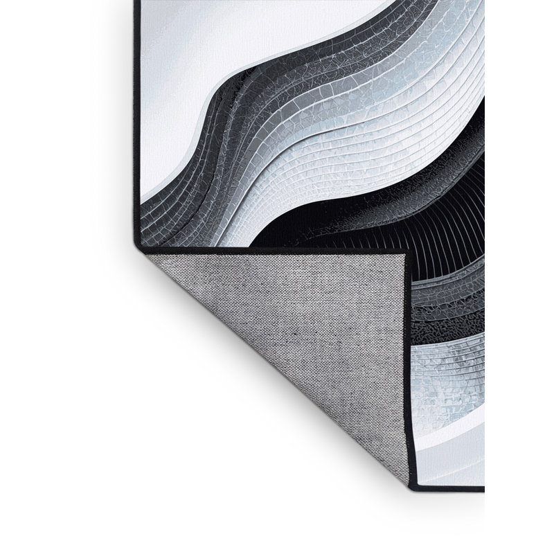 Tapis dégradé bleu élégant et lavable à la machine Paulett, 5 X 8
