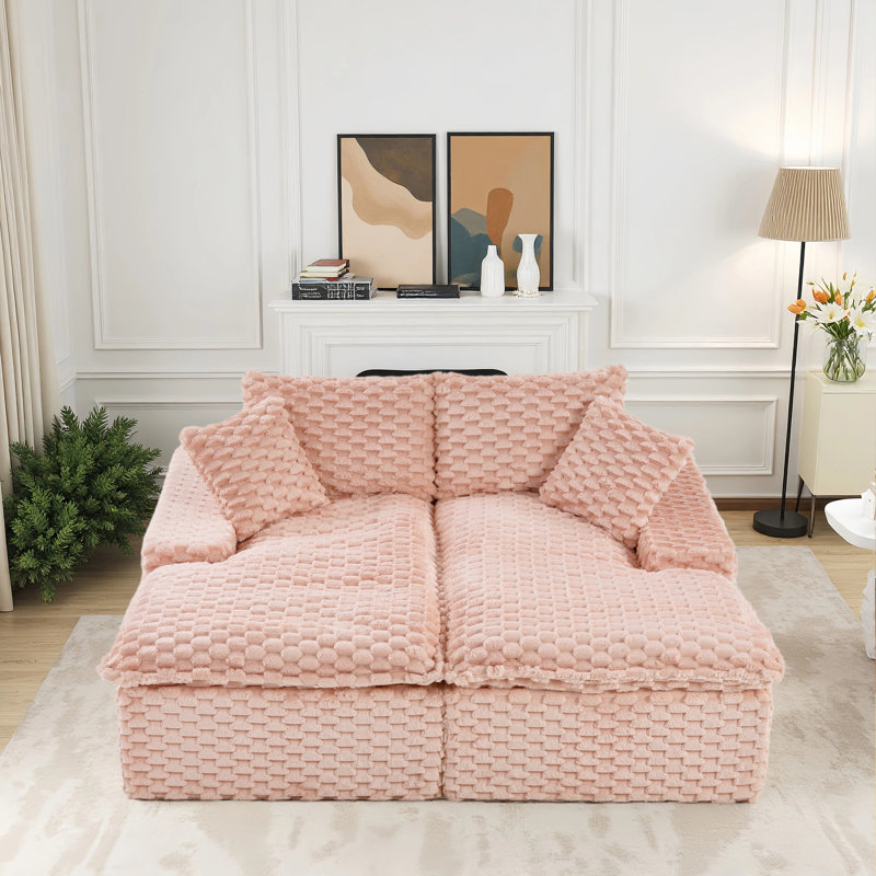 Canapé inclinable en mousse 71,65 po, Rose