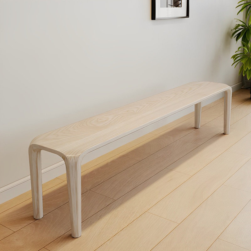 Banc en bois massif Niyaz, H 17,71 po x l 62,99 po x P 12,59 po