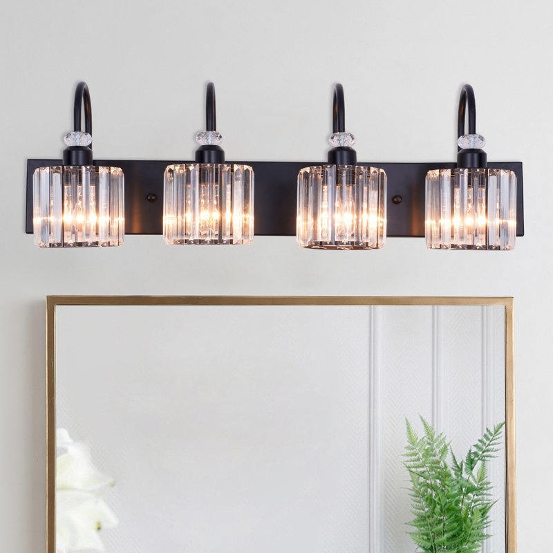 Éclairage pour meuble-lavabo moderne en cristal 4 lumières