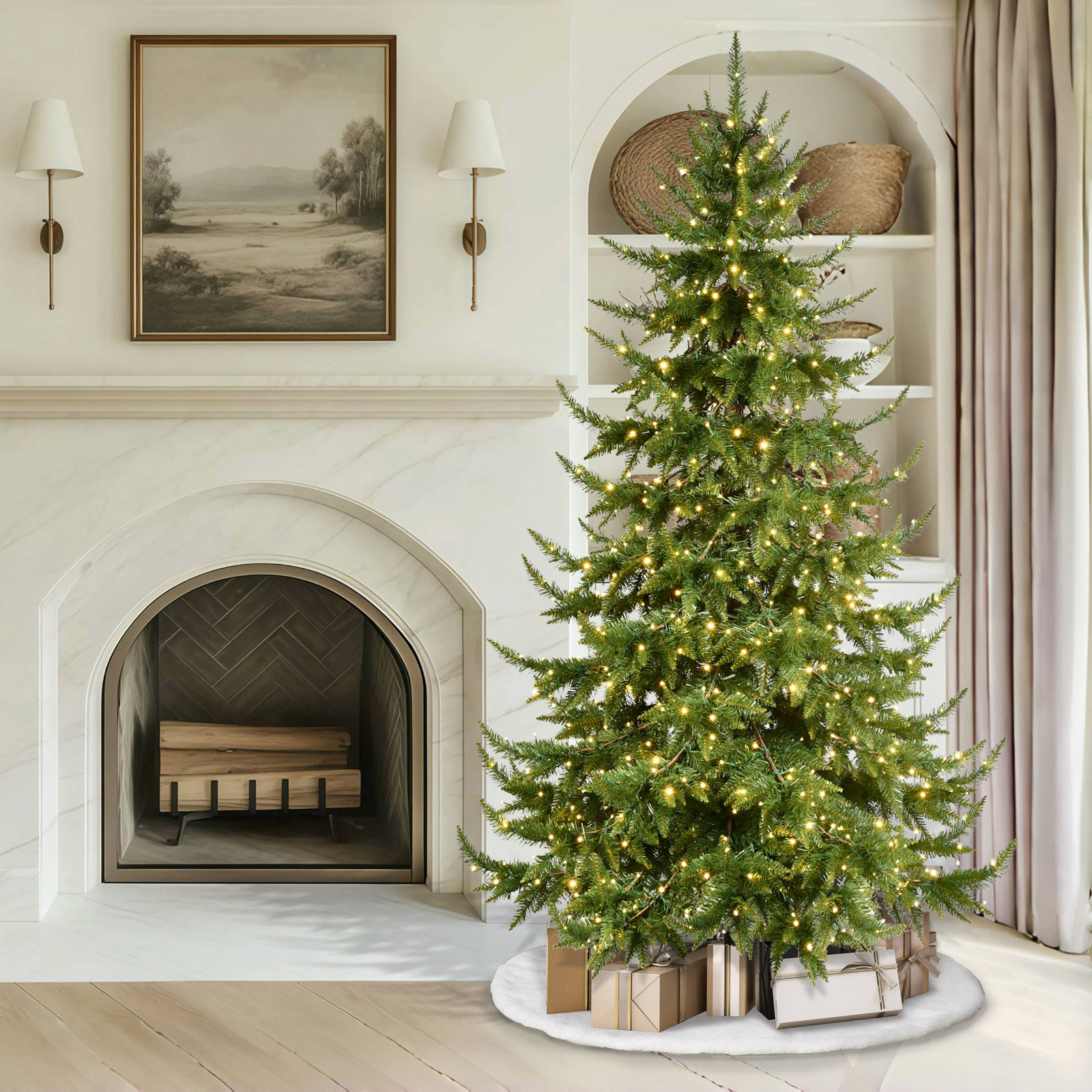 7.5' Pre-Lit Spruce Christmas Tree