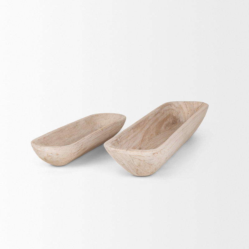 Plateau en bois massif Moores - ensemble de 2, Naturel