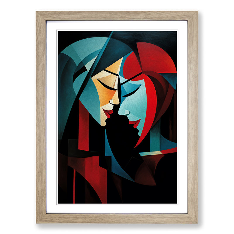 Two Women In Love Orphism Framed Print, Oak Framed, 34cm H x 25cm W