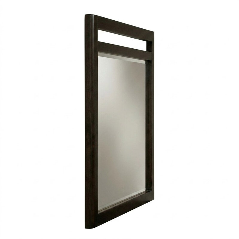 Glimmer Edge Tobacco 40 N. W X 38 In. H Modern Rectangle Wood Framed Mirror