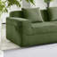 Canapé moderne modulaire 2 places avec coussins écologiques, texture velours côtelé et vert rafraîchissant
