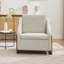 Chenille Fabric Modern Upholstered Armchair With Wooden Side Frame-304650929