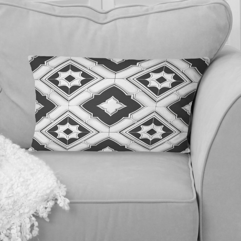 Coussin lombaire gris Modern Trellis II