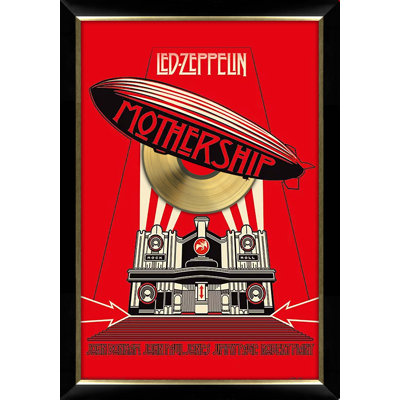 Led Led Zeppelin Mothership, affiche encadrée avec vinyle doré