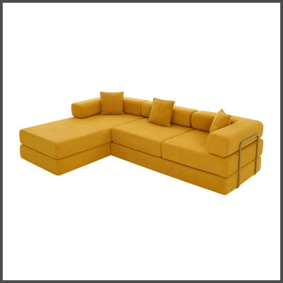 108'' Modular Sectional Sofa with L-Shape Chaise, Compression Cloud Couch with Deep Seat