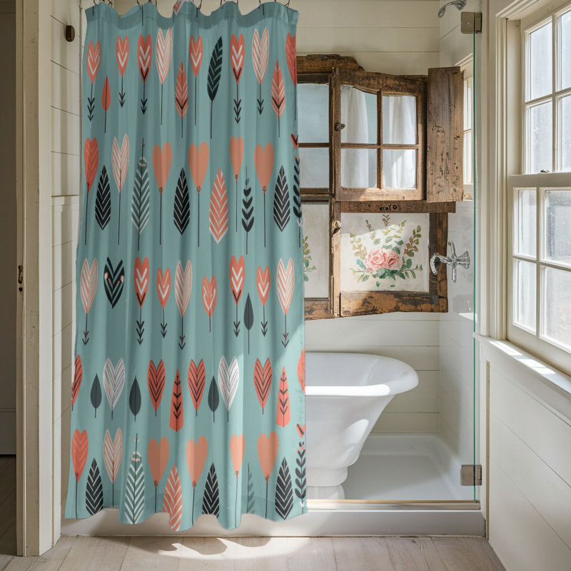 Passion Patterns - Rideau de douche Premium, H 74 po x l 71 po