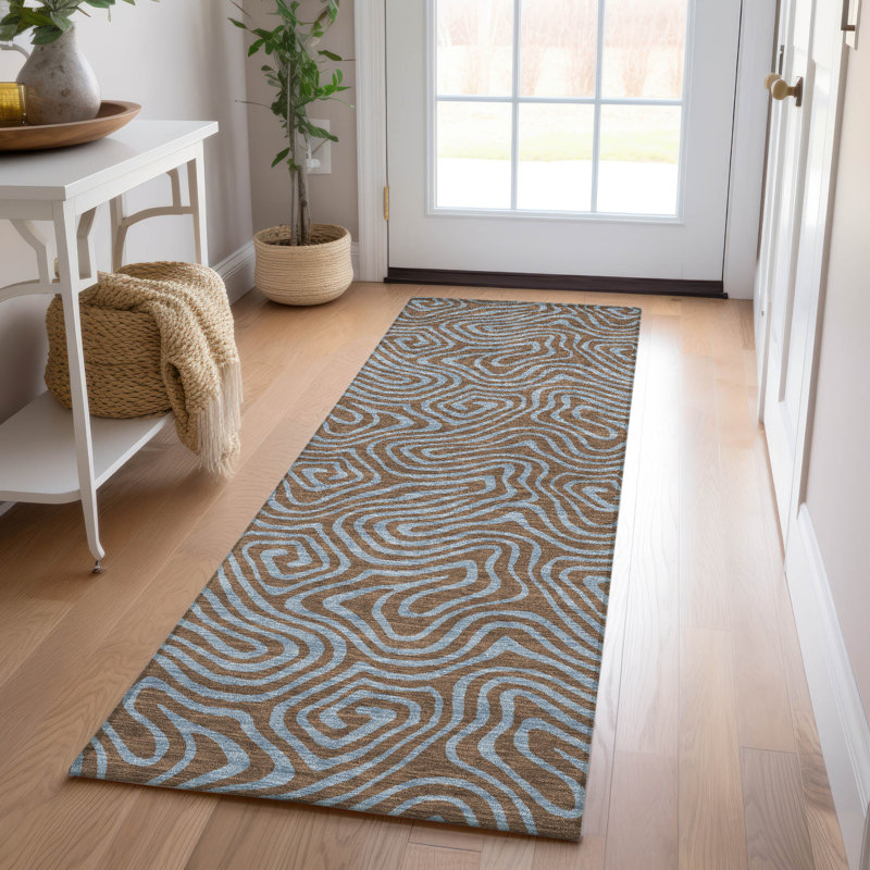 Tapis intérieur / extérieur brun Zena , 2'3" x 7'6"