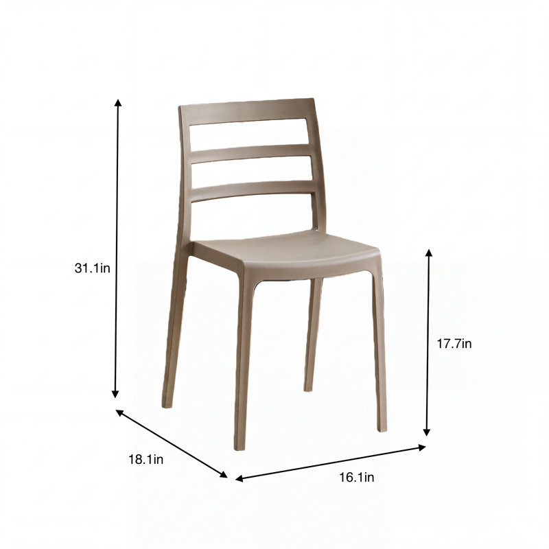 Ensemble de 4 chaises d'appoint contemporaines en polypropylène Madison, Beige