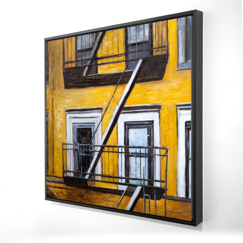 «Building Old Fire Escape», art contemporain sur toile encadrée