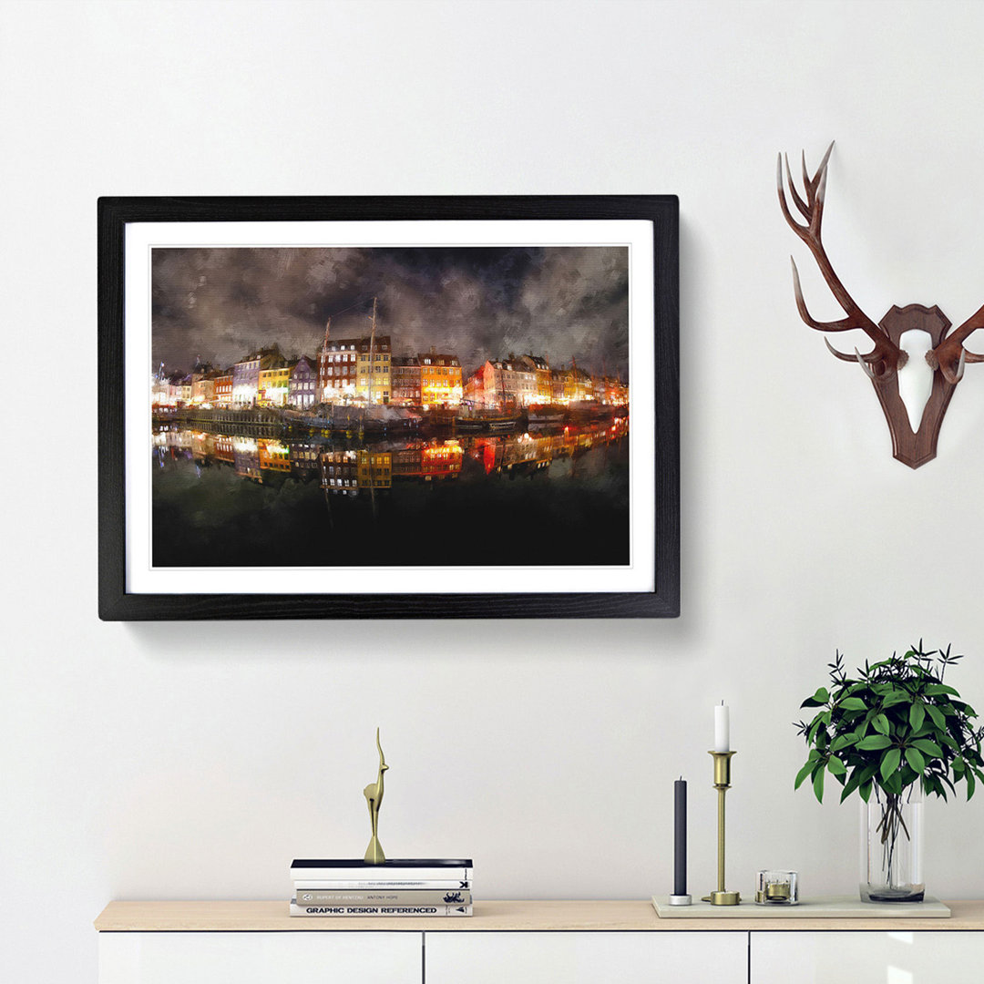 Nyhavn Canal in Denmark - Picture Frame Graphic Art Print