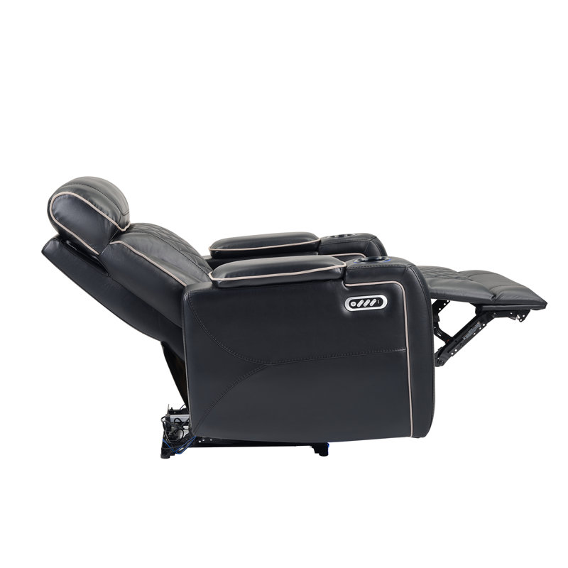 Fauteuil inclinable électrique 37 po avec porte-gobelet et lumière DEL Horus, Noir