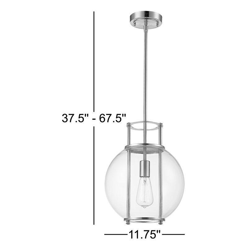 Luminaire suspendu sphère 1 lumière Elly, Chrome poli