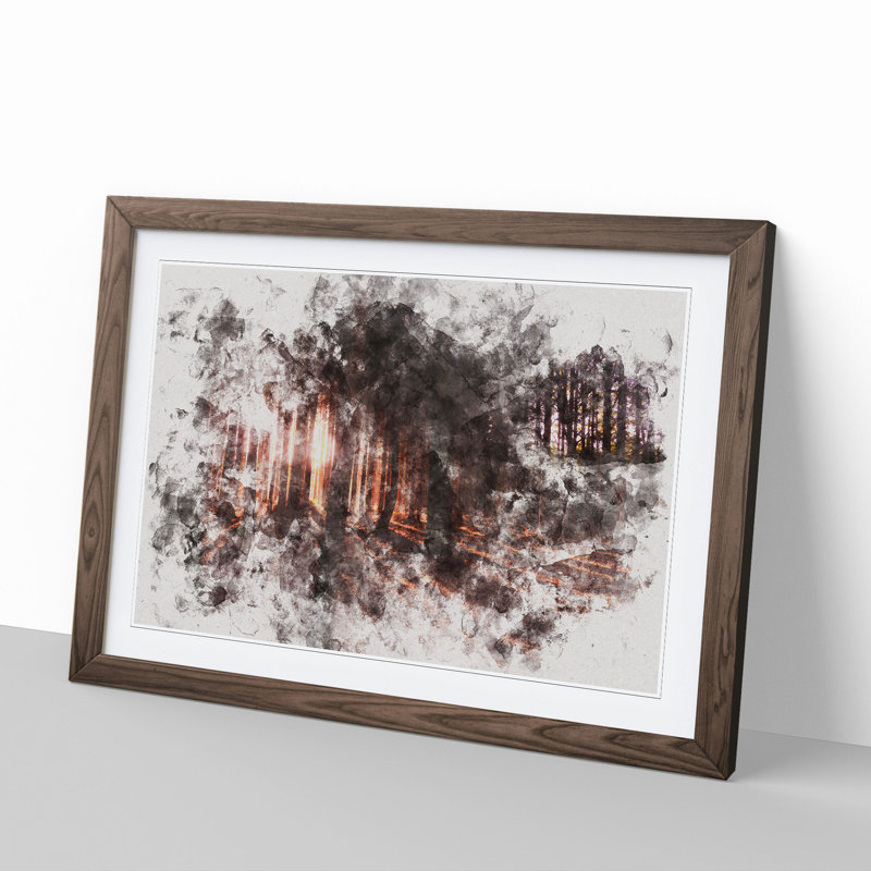 Forest View Vol.2 - Picture Frame Painting, Walnut, 36cm H x 48cm W x 2cm D