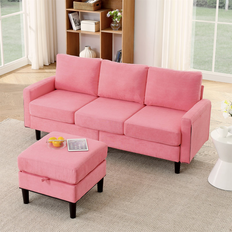 Canapé modulaire Upholstein, Tissu rose
