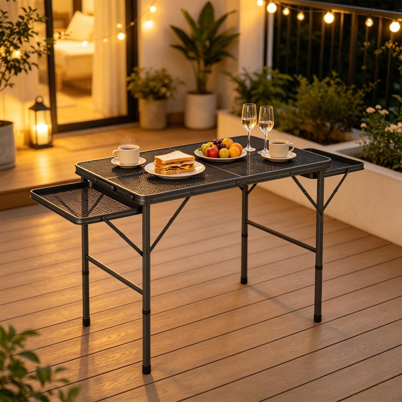 Table de patio portable, table debout, table d'extérieur pliable, table de camping, table de salle à manger extensible, table de pique-nique