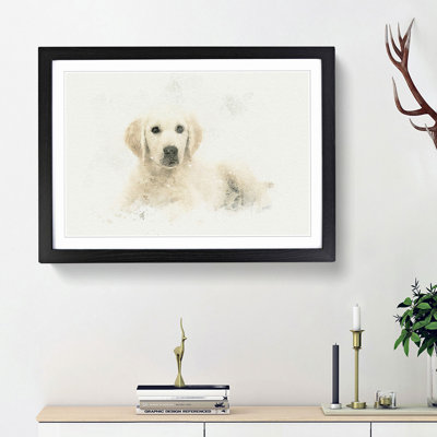 A Golden Retriever Puppy in Abstract - Picture Frame Graphic Art Print on MDF