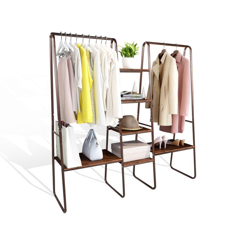 Leah 60.24'' Clothes Rack, Brown